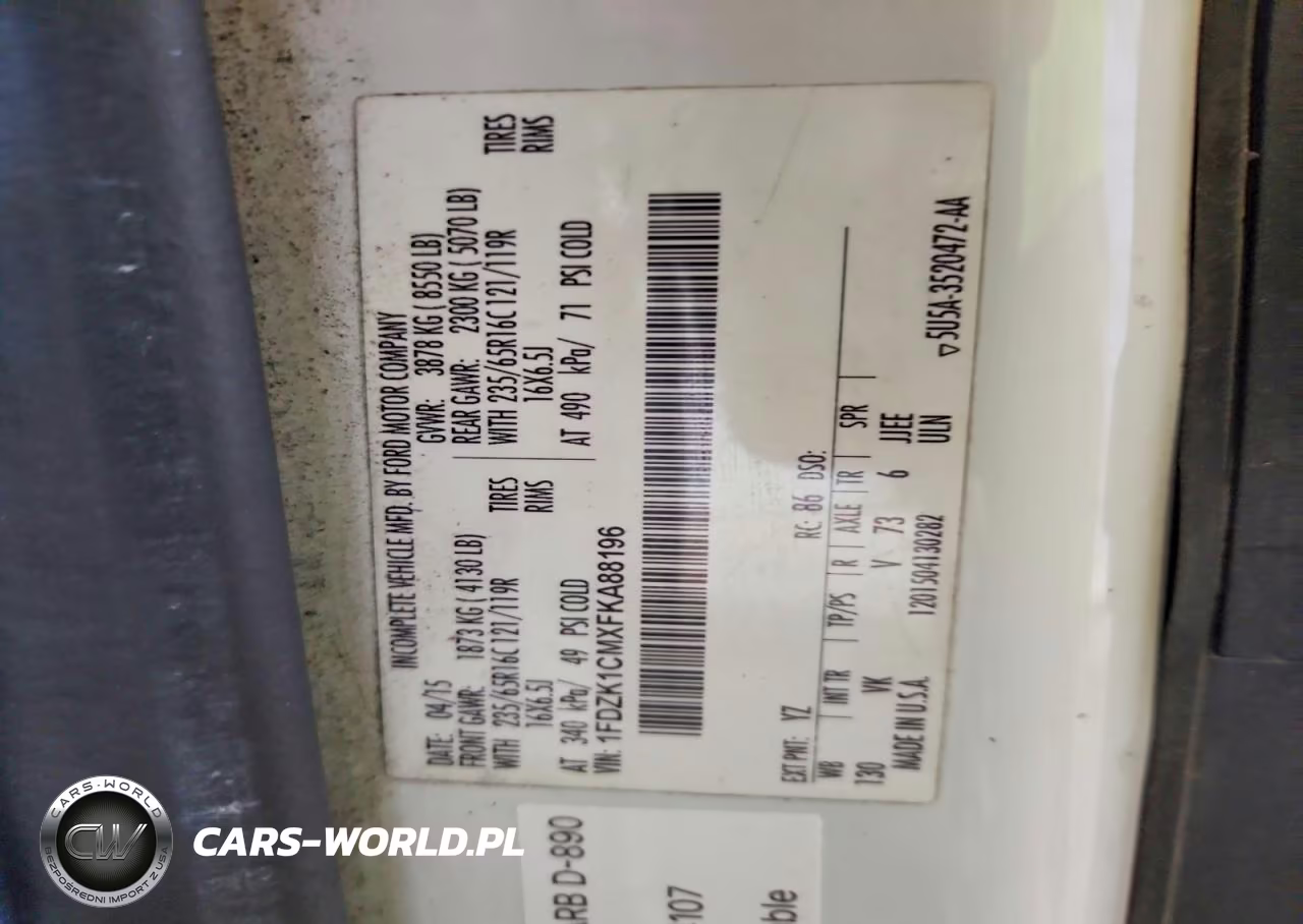 2015 Ford Transit T-150 VIN:1FDZK1CMXFKA88196 - 13