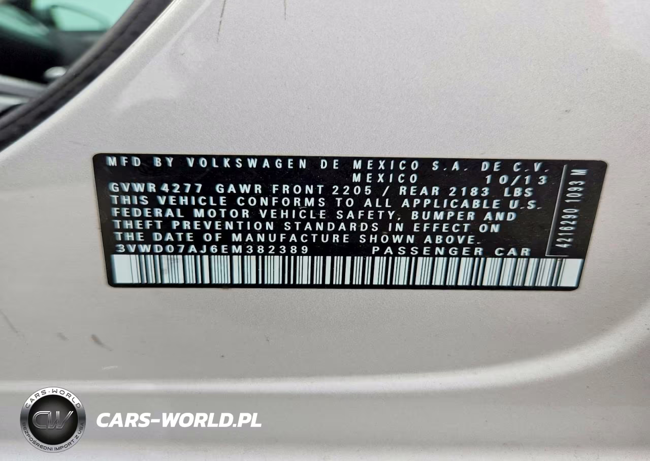 2014 Volkswagen Jetta Se VIN:3VWD07AJ6EM382389 - 12