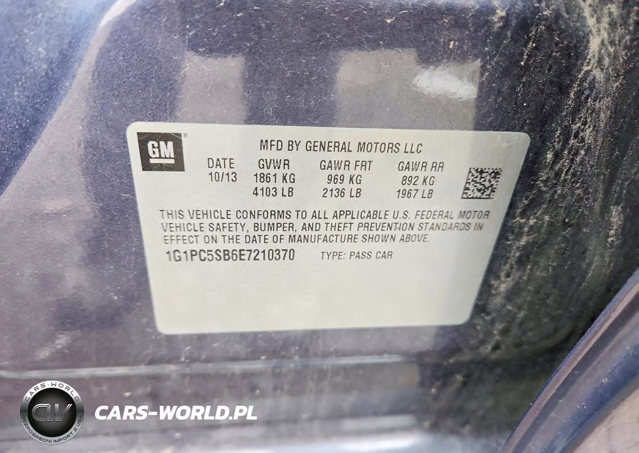 2014 Chevrolet Cruze Lt VIN:1G1PC5SB6E7210370 - 12