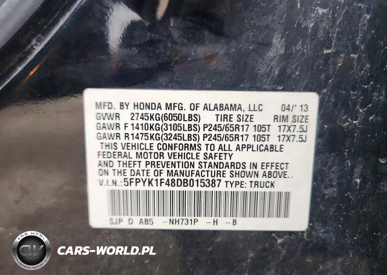 2013 Honda Ridgeline Rts VIN:5FPYK1F48DB015387 - 13