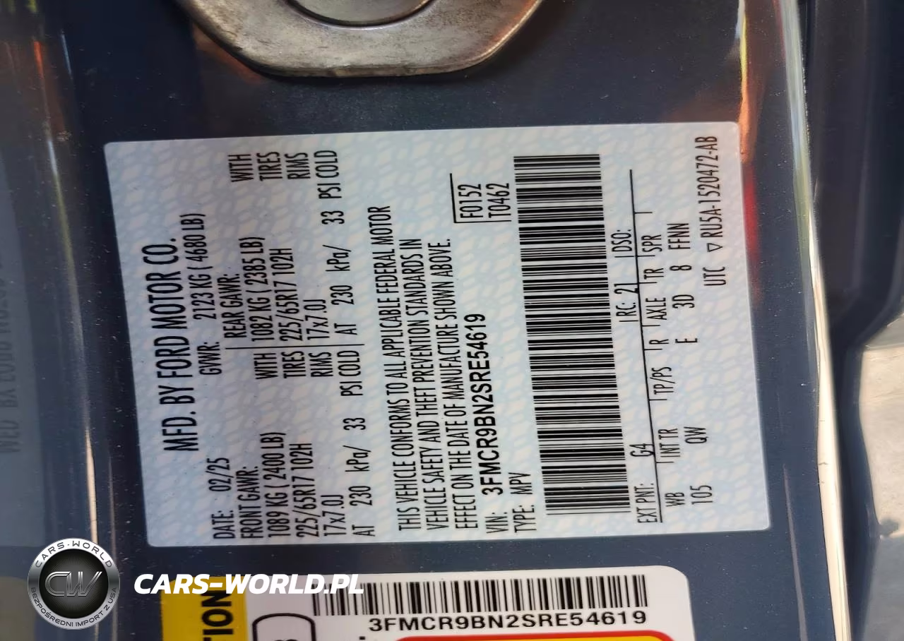2025 Ford Bronco Sport Big Bend VIN:3FMCR9BN2SRE54619 - 13