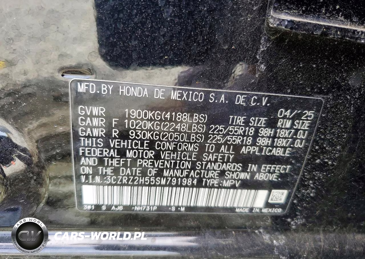 2025 Honda Hr-V Sport VIN:3CZRZ2H55SM791984 - 13