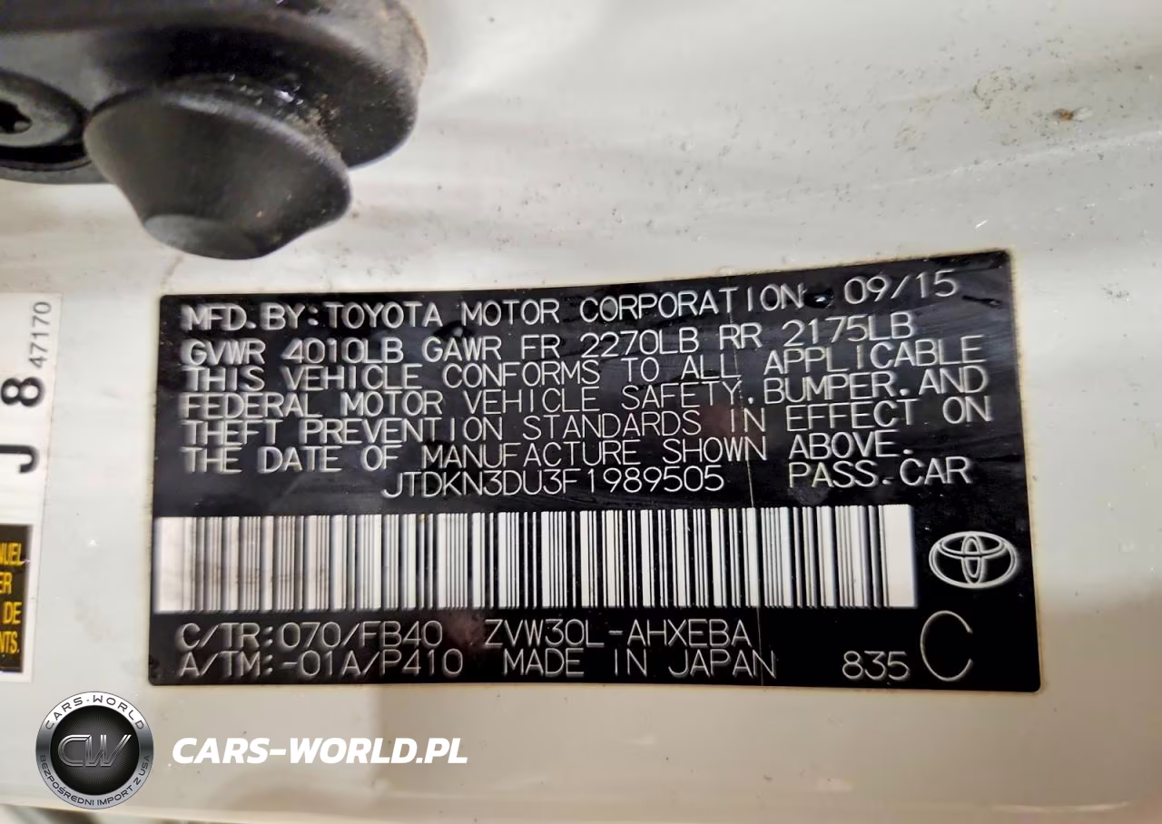 2015 Toyota Prius One VIN:JTDKN3DU3F1989505 - 12