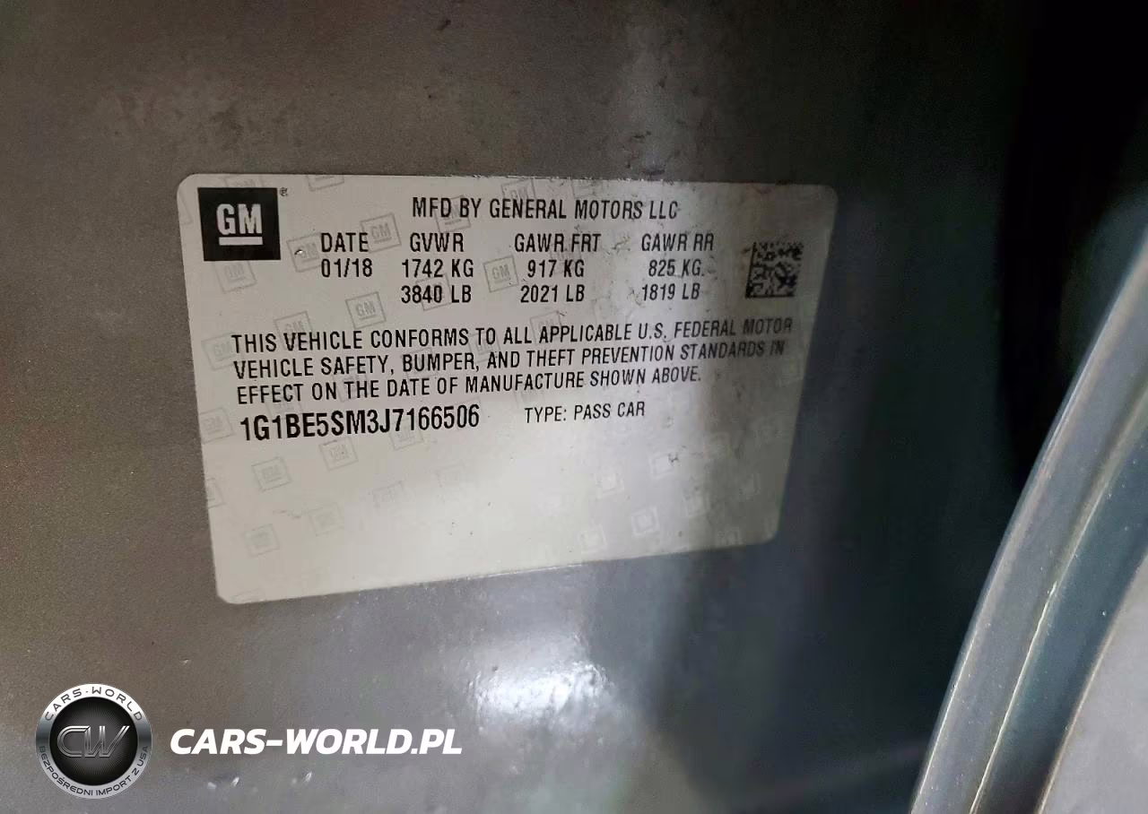 2018 Chevrolet Cruze Lt VIN:1G1BE5SM3J7166506 - 12