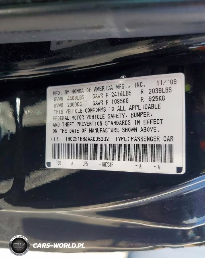 2010 Honda Accord Exl VIN:1HGCS1B84AA005232 - 12