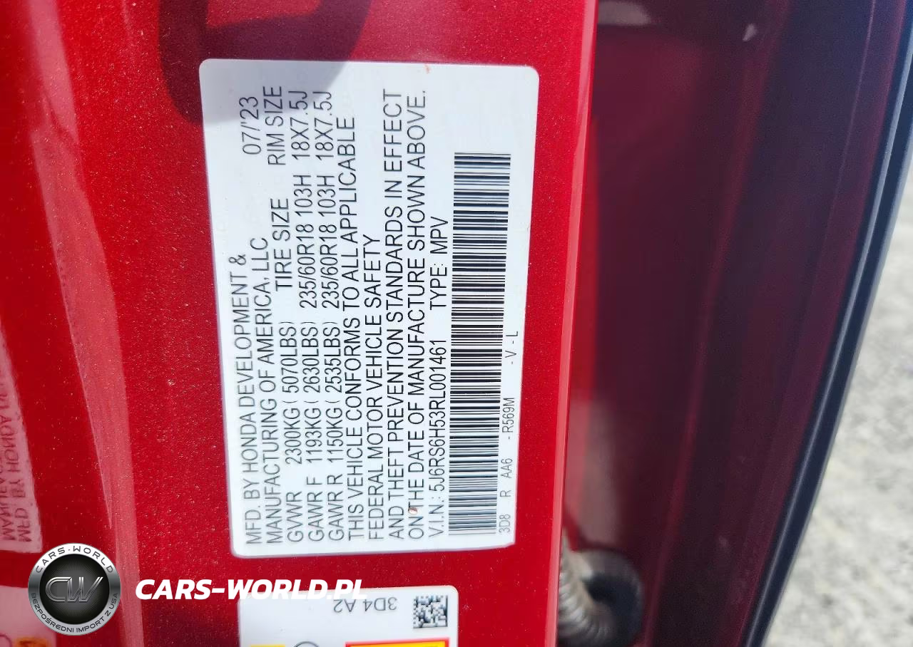 2024 Honda Cr-V Sport VIN:5J6RS6H53RL001461 - 13