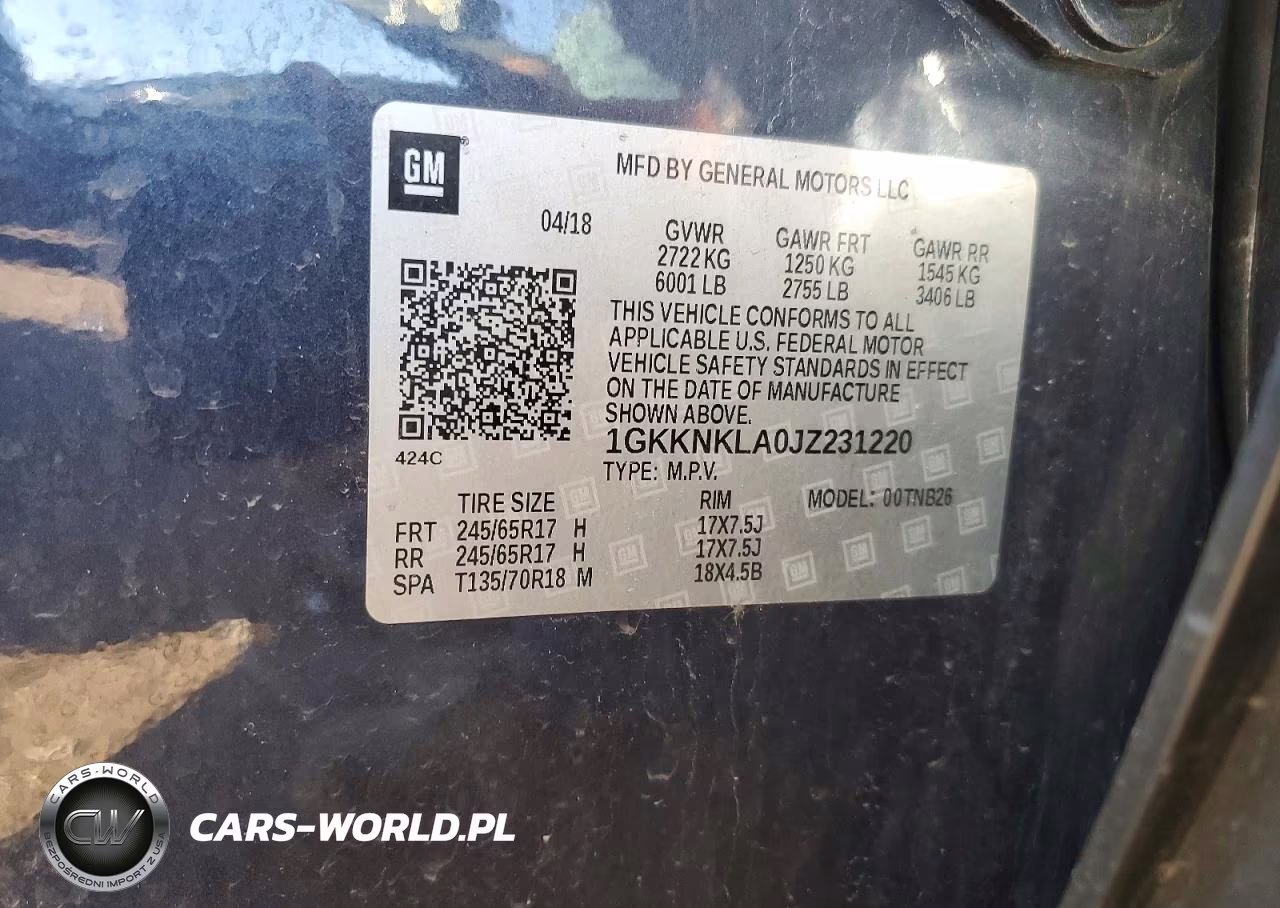 2018 GMC Acadia Sle VIN:1GKKNKLA0JZ231220 - 12