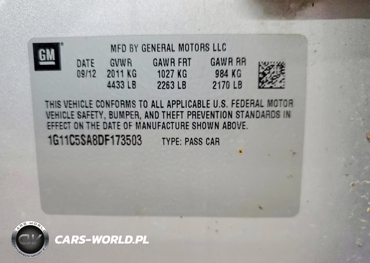2013 Chevrolet Malibu 1Lt VIN:1G11C5SA8DF173503 - 12
