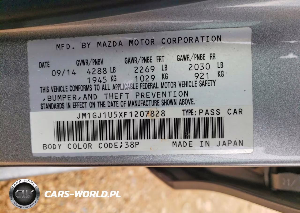 2015 Mazda 6 Sport VIN:JM1GJ1U5XF1207828 - 12