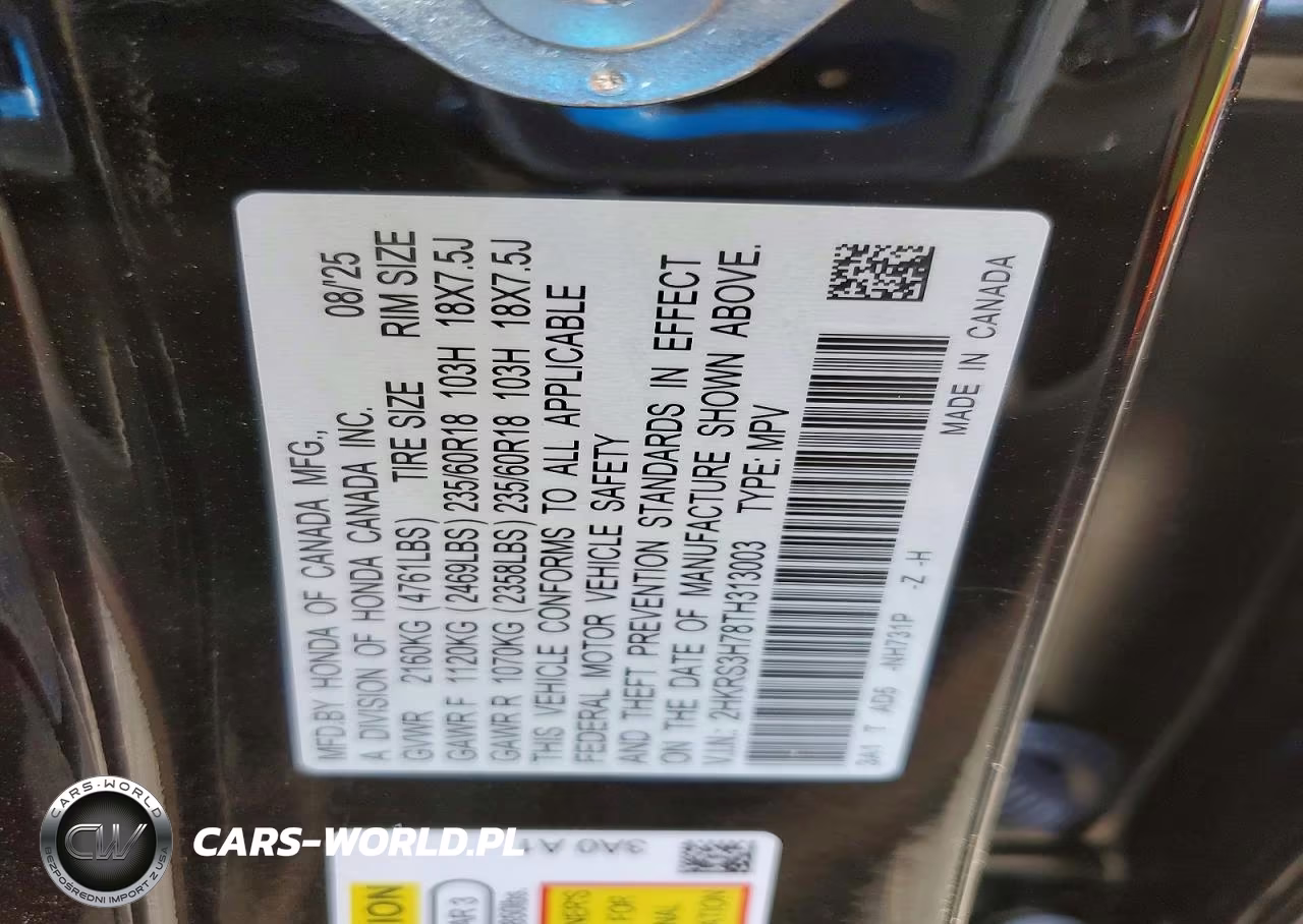 2026 Honda Cr-V Exl VIN:2HKRS3H78TH313003 - 12
