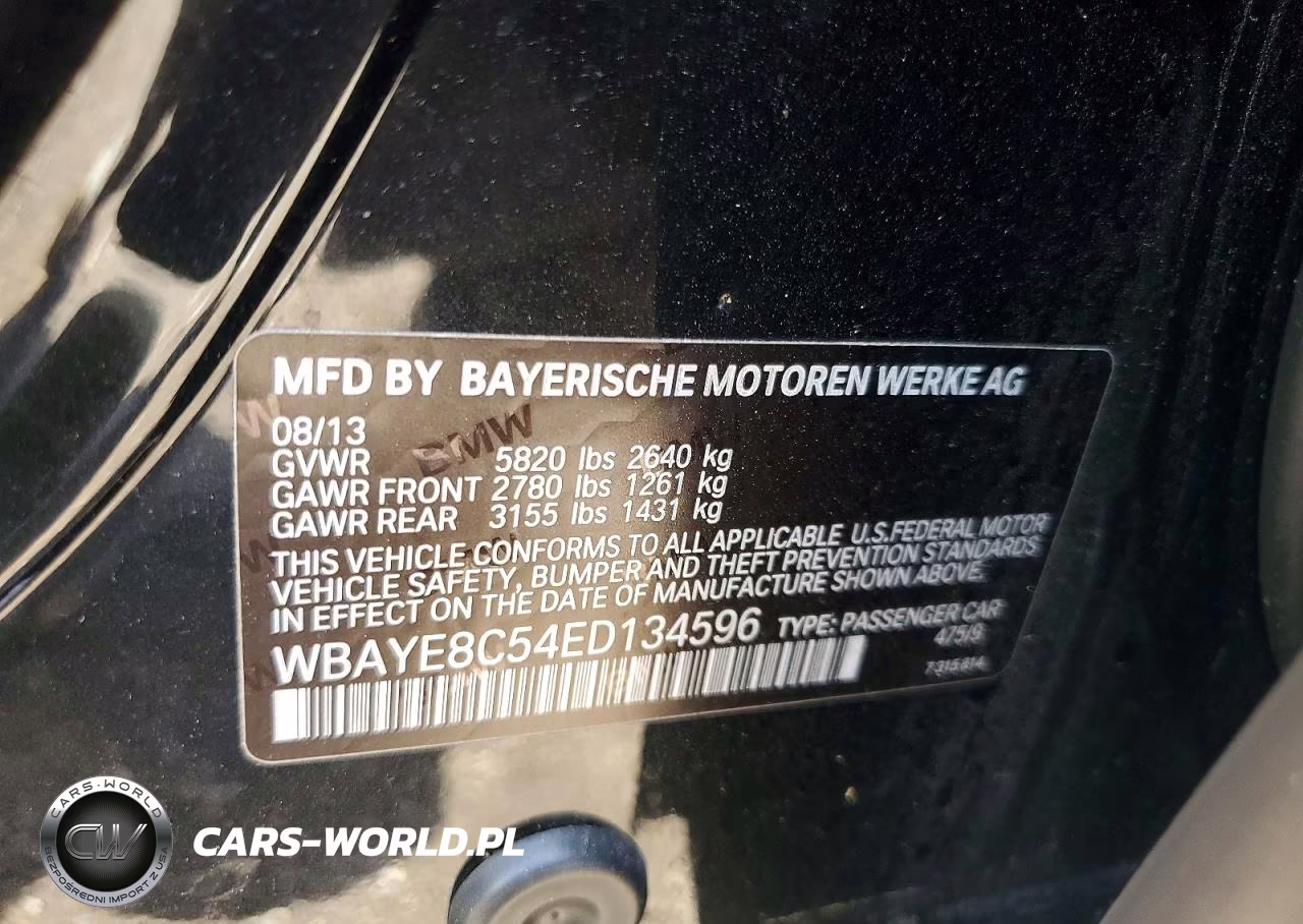 2014 BMW 750 Li VIN:WBAYE8C54ED134596 - 12