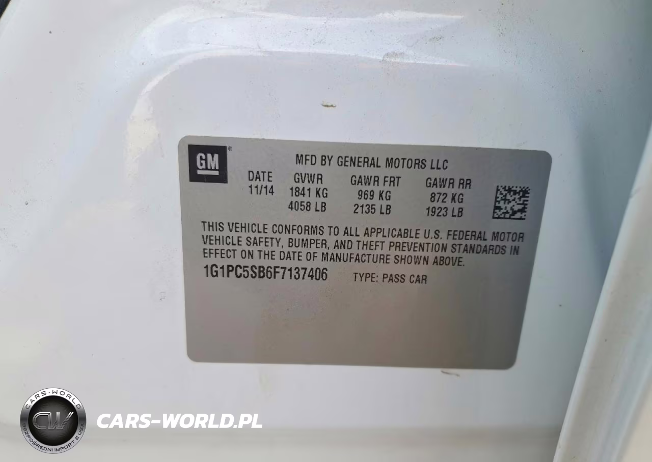2015 Chevrolet Cruze Lt VIN:1G1PC5SB6F7137406 - 12