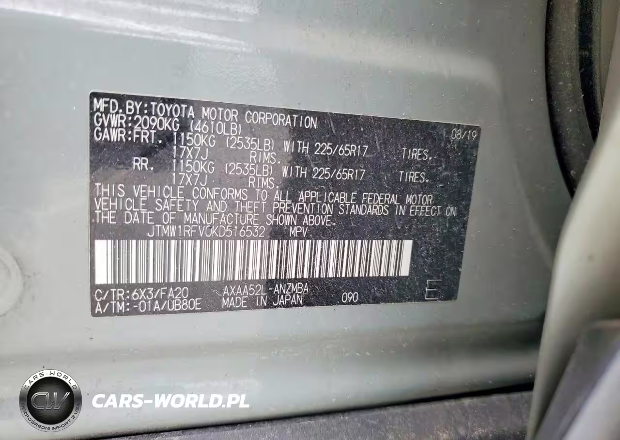 2019 Toyota Rav4 Xle VIN:JTMW1RFV0KD516532 - 13