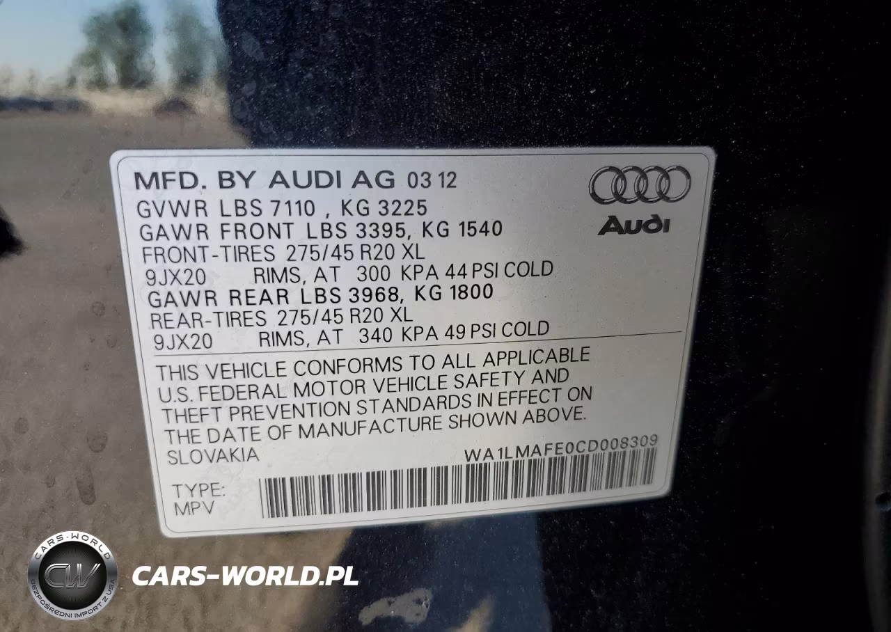 2012 Audi Q7 Premium Plus VIN:WA1LMAFE0CD008309 - 13