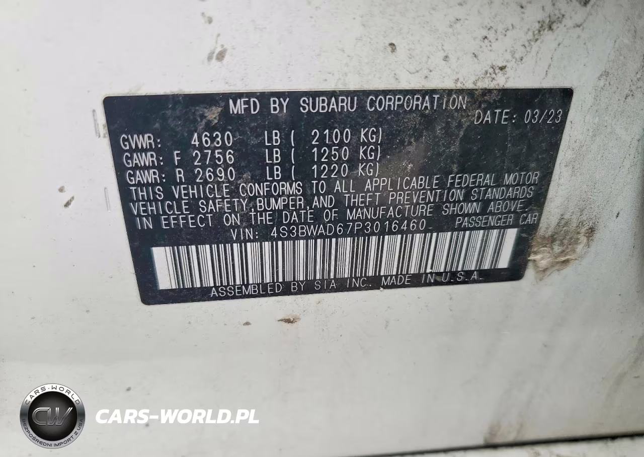 2023 Subaru Legacy Premium VIN:4S3BWAD67P3016460 - 12