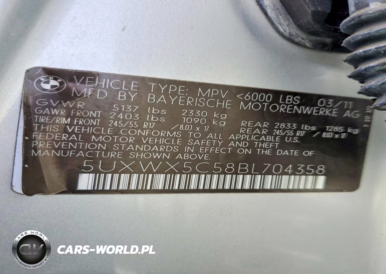 2011 BMW X3 xDrive28I VIN:5UXWX5C58BL704358 - 13