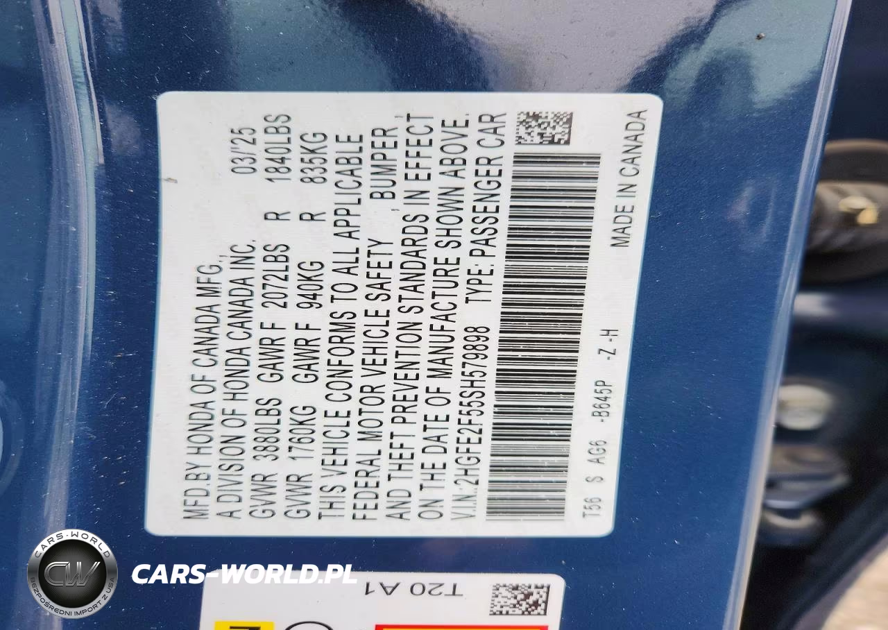 2025 Honda Civic Sport VIN:2HGFE2F55SH579898 - 12