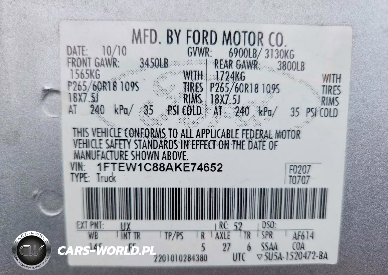 2010 Ford F150 Supercrew VIN:1FTEW1C88AKE74652 - 12