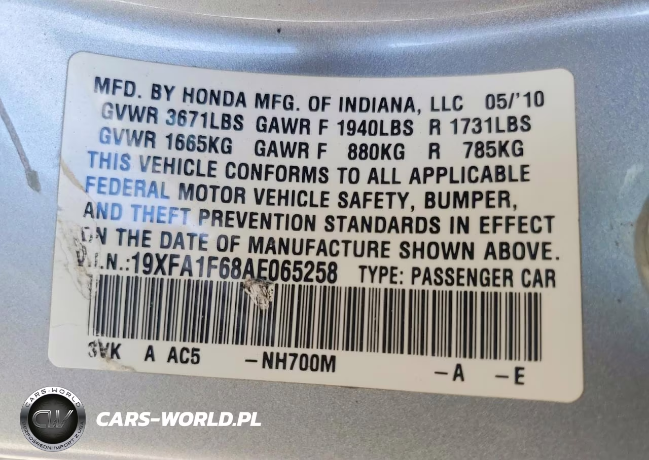 2010 Honda Civic Lx-S VIN:19XFA1F68AE065258 - 13