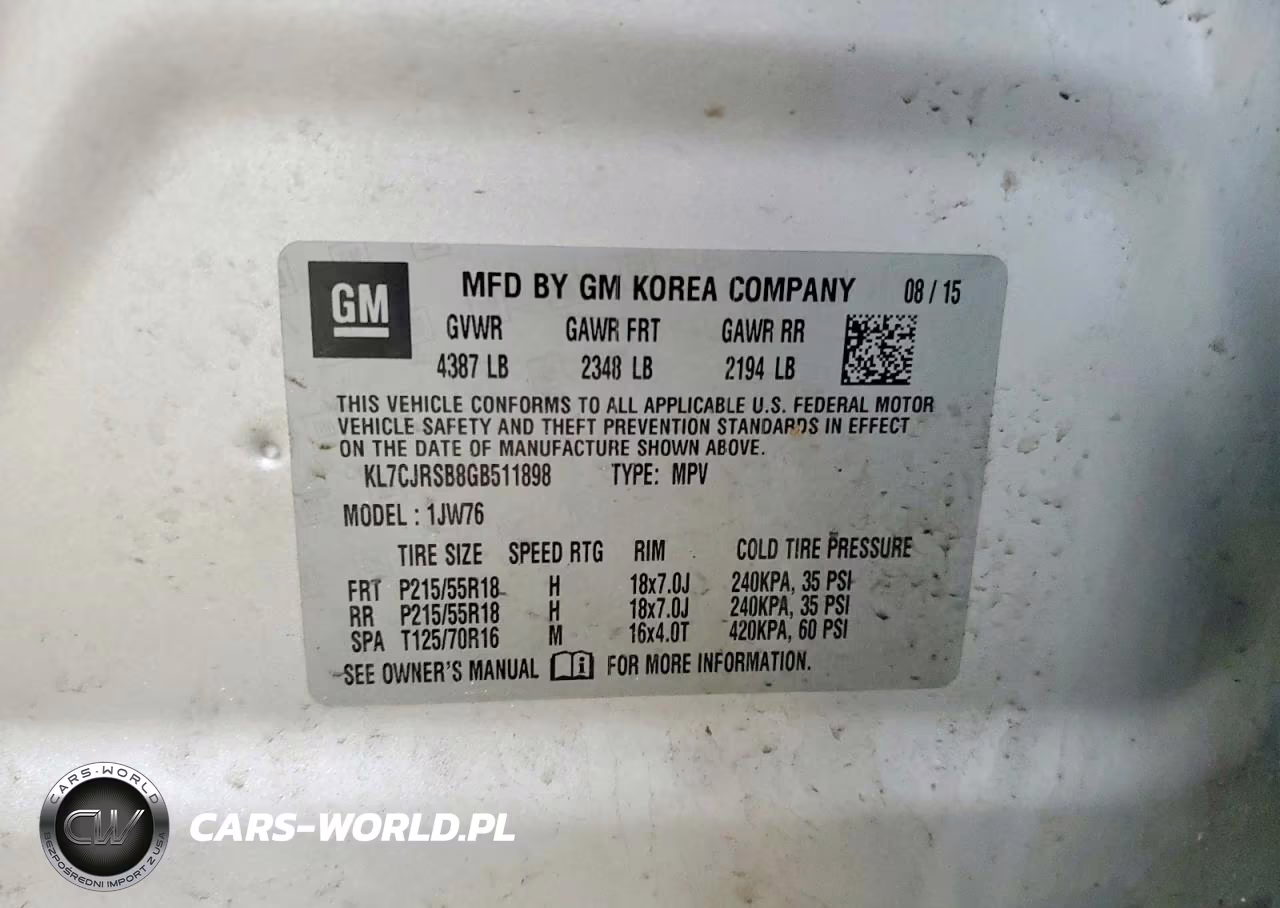 2016 Chevrolet Trax VIN:KL7CJRSB8GB511898 - 13