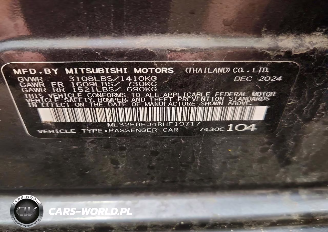 2024 Mitsubishi Mirage G4 Es VIN:ML32FUFJ4RHF19717 - 13