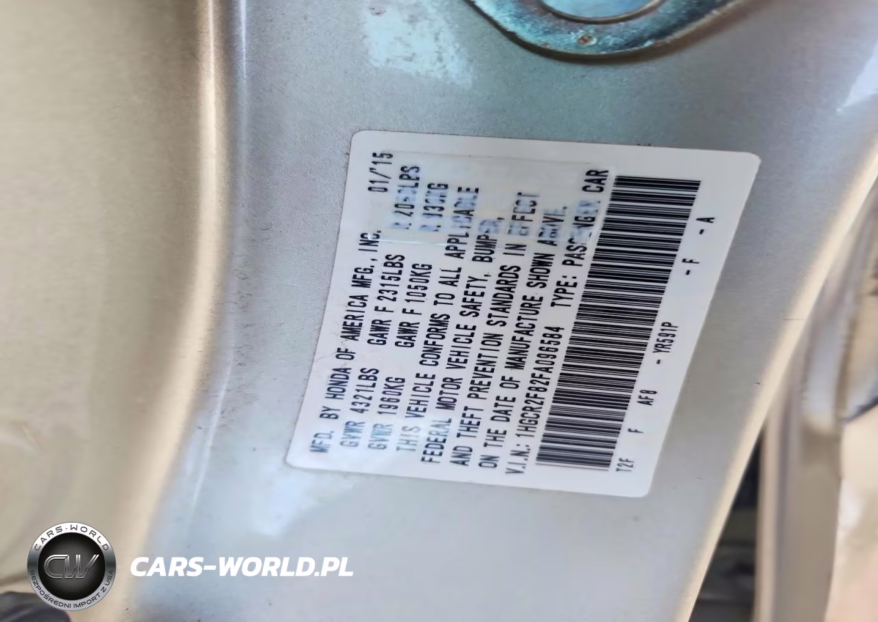 HONDA ACCORD EXL VIN:1HGCR2F82FA096584 - 12