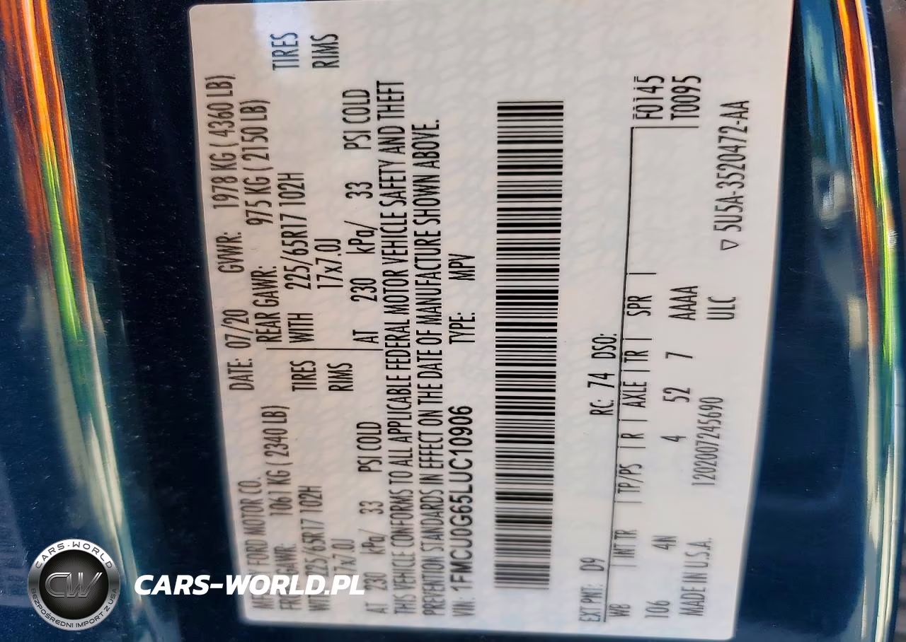 2020 Ford Escape Se VIN:1FMCU0G65LUC10906 - 14