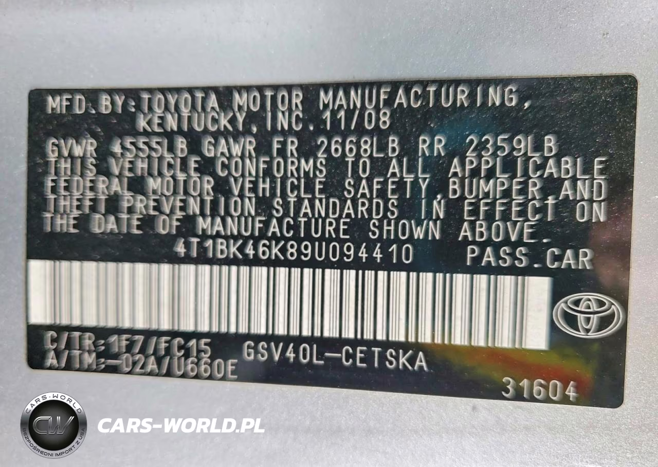 2009 Toyota Camry Se V6 VIN:4T1BK46K89U094410 - 12