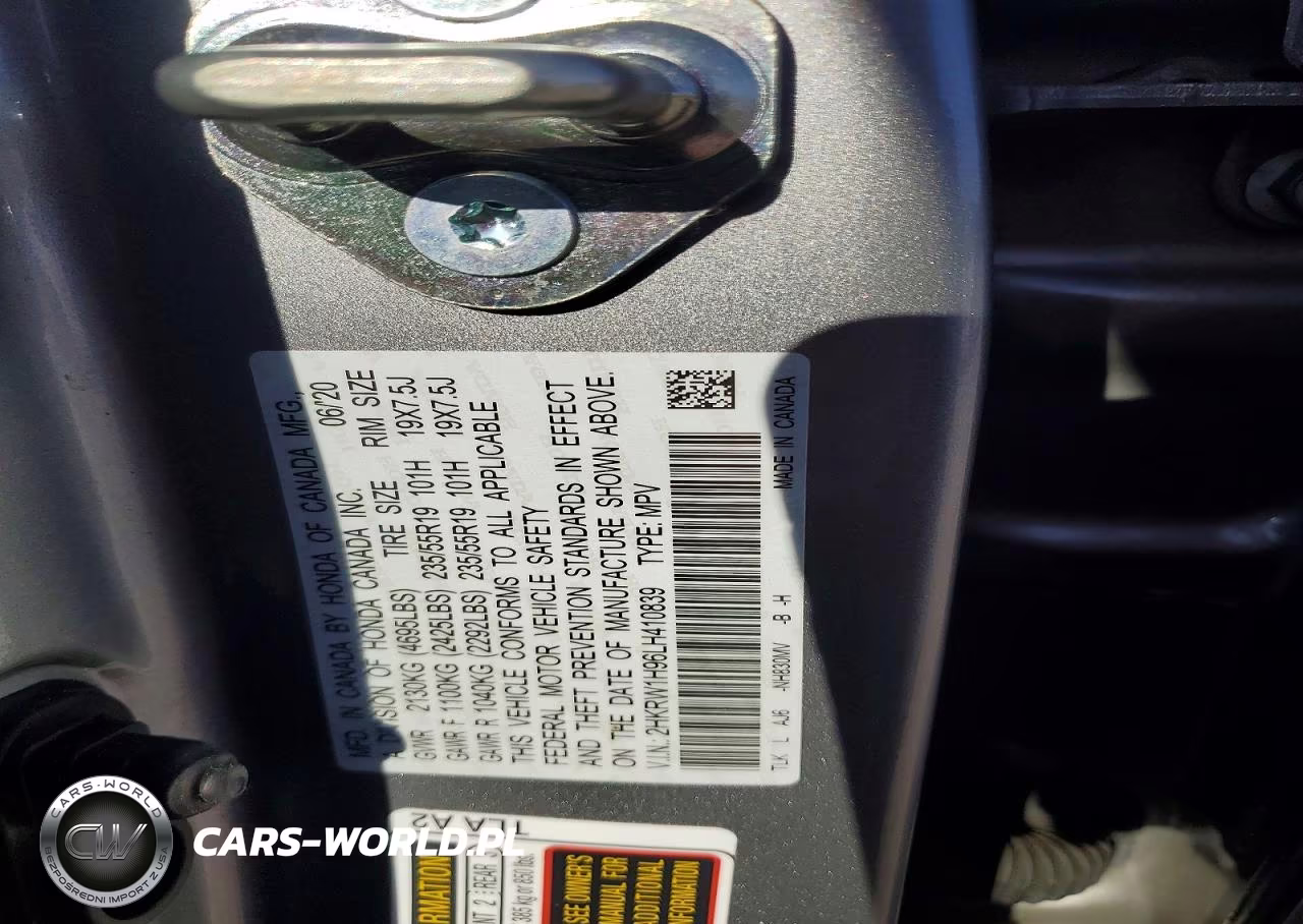 2020 Honda Cr-V Touring VIN:2HKRW1H96LH410839 - 13