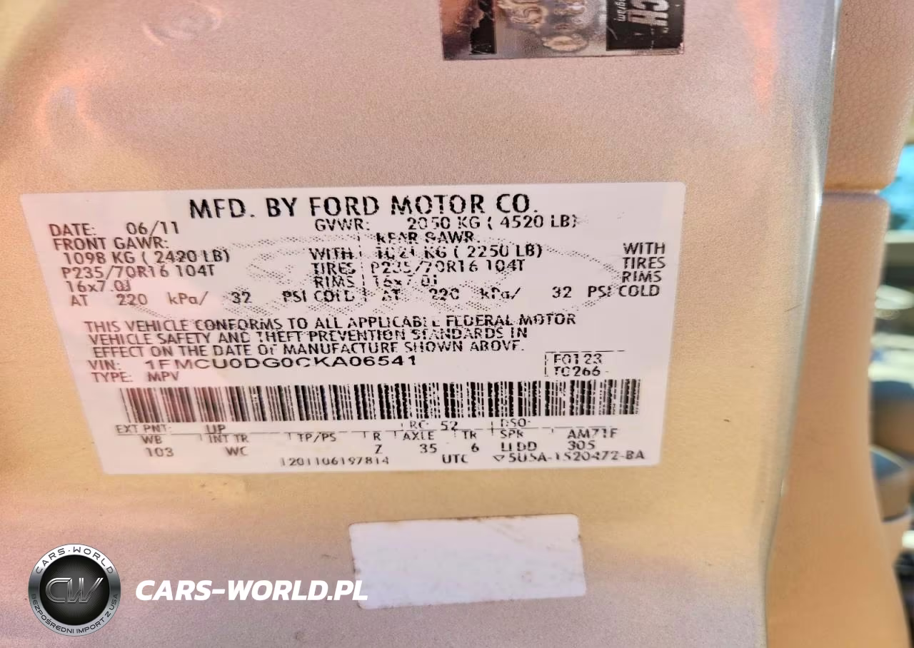2012 Ford Escape Xlt VIN:1FMCU0DG0CKA06541 - 12