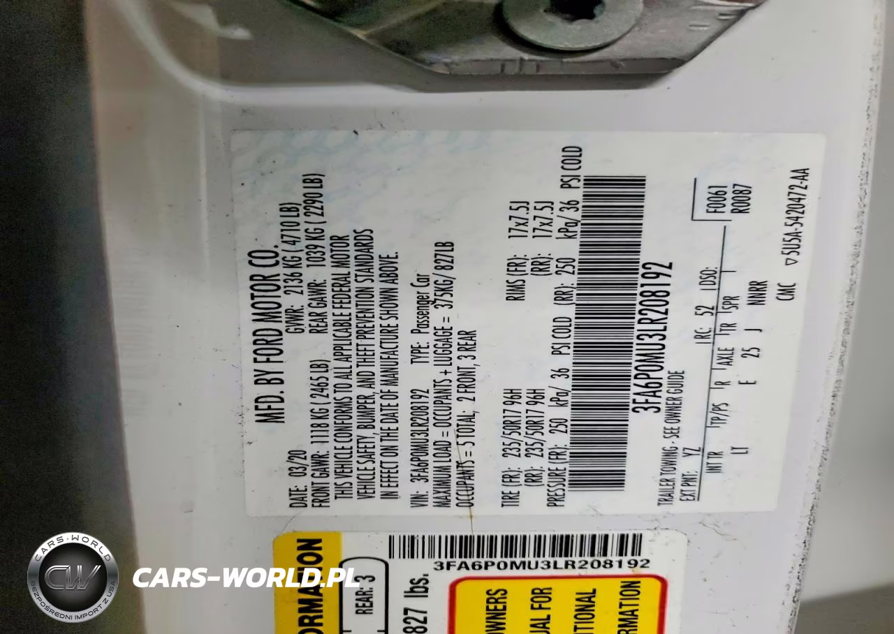2020 Ford Fusion Sel VIN:3FA6P0MU3LR208192 - 13