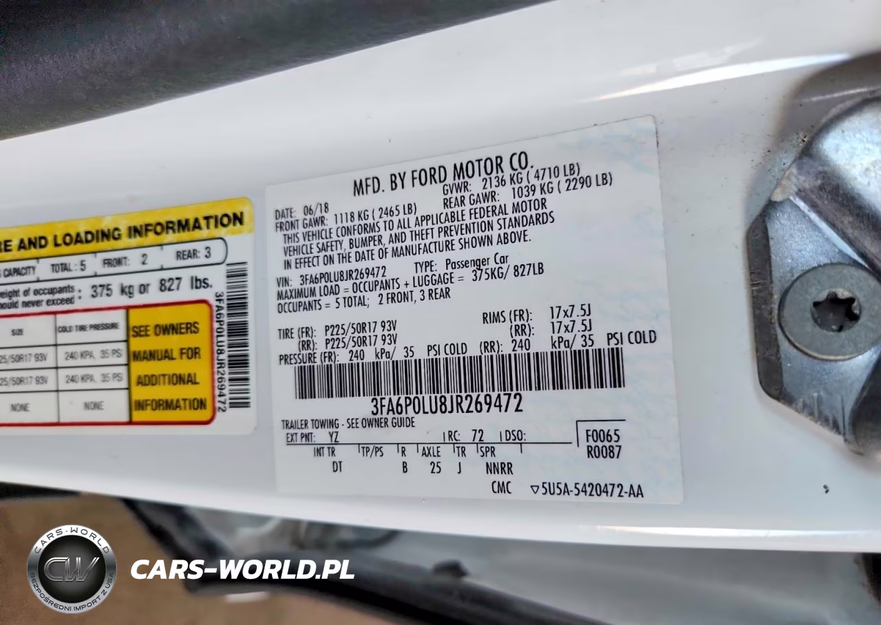 2018 Ford Fusion Se Hybrid VIN:3FA6P0LU8JR269472 - 12