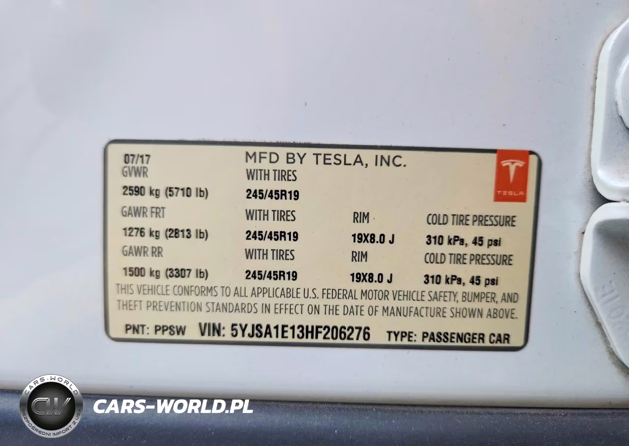 2017 Tesla Model S VIN:5YJSA1E13HF206276 - 12