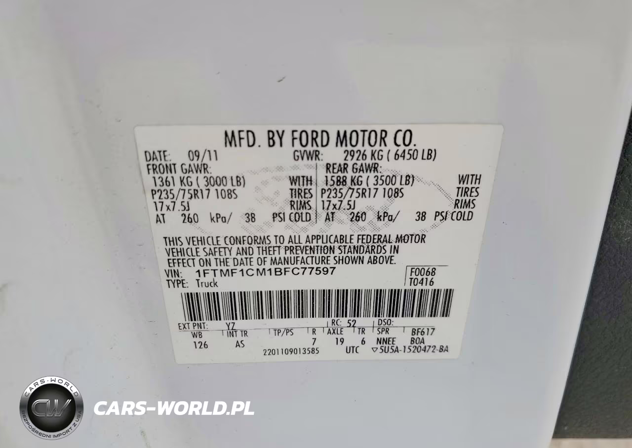 2011 Ford F150 VIN:1FTMF1CM1BFC77597 - 12