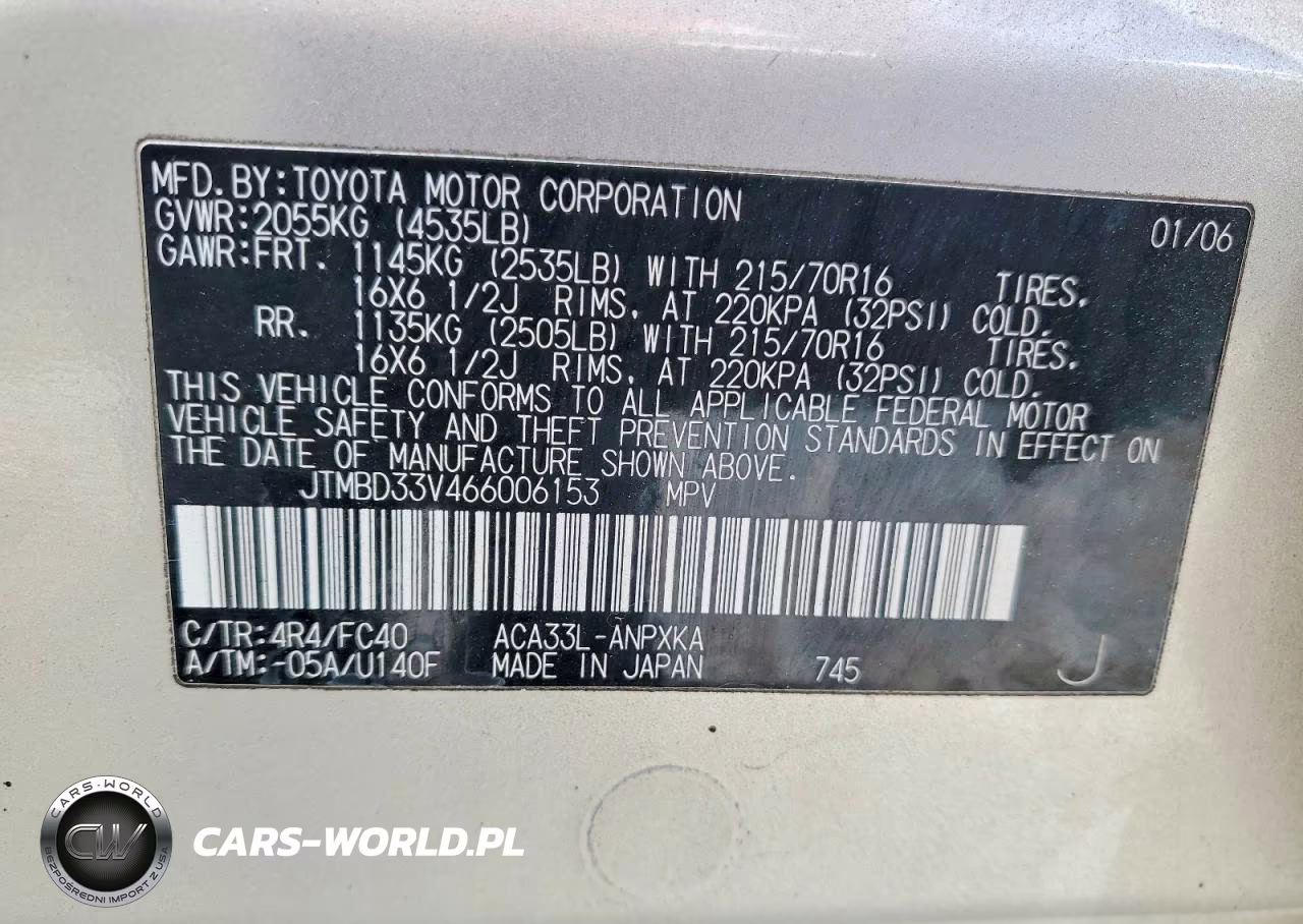 2006 Toyota Rav4 Base VIN:JTMBD33V466006153 - 13