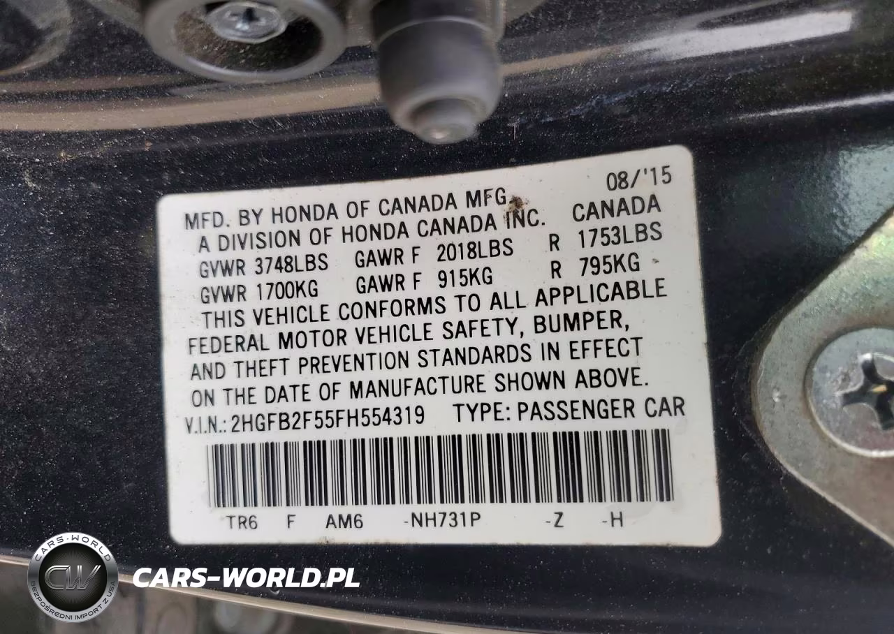 2015 Honda Civic Lx VIN:2HGFB2F55FH554319 - 13
