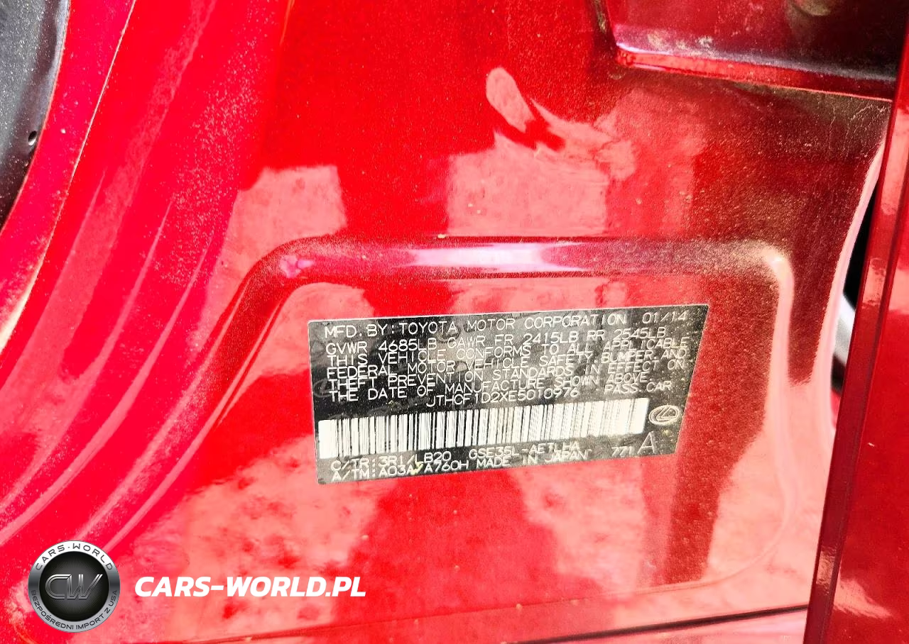2014 Lexus Is 250 Base VIN:JTHCF1D2XE5010976 - 12