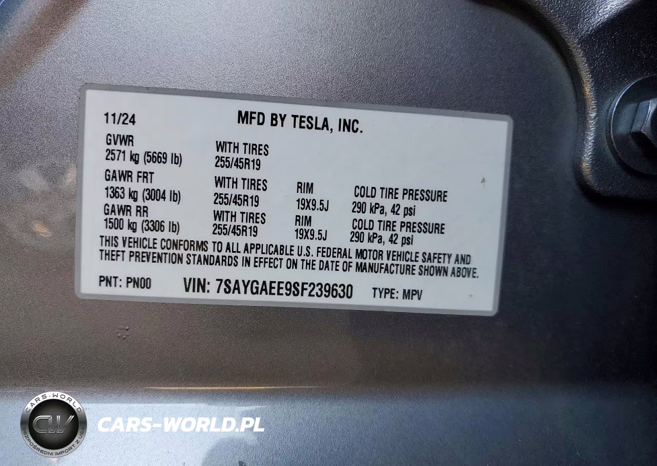 2025 Tesla Model Y VIN:7SAYGAEE9SF239630 - 13