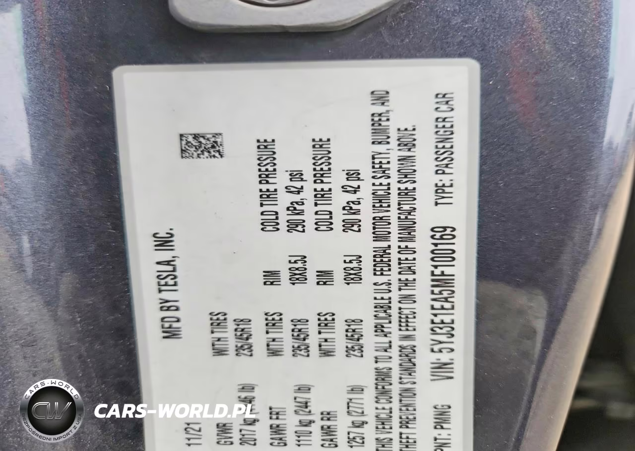 2021 Tesla Model 3 VIN:5YJ3E1EA5MF100169 - 12