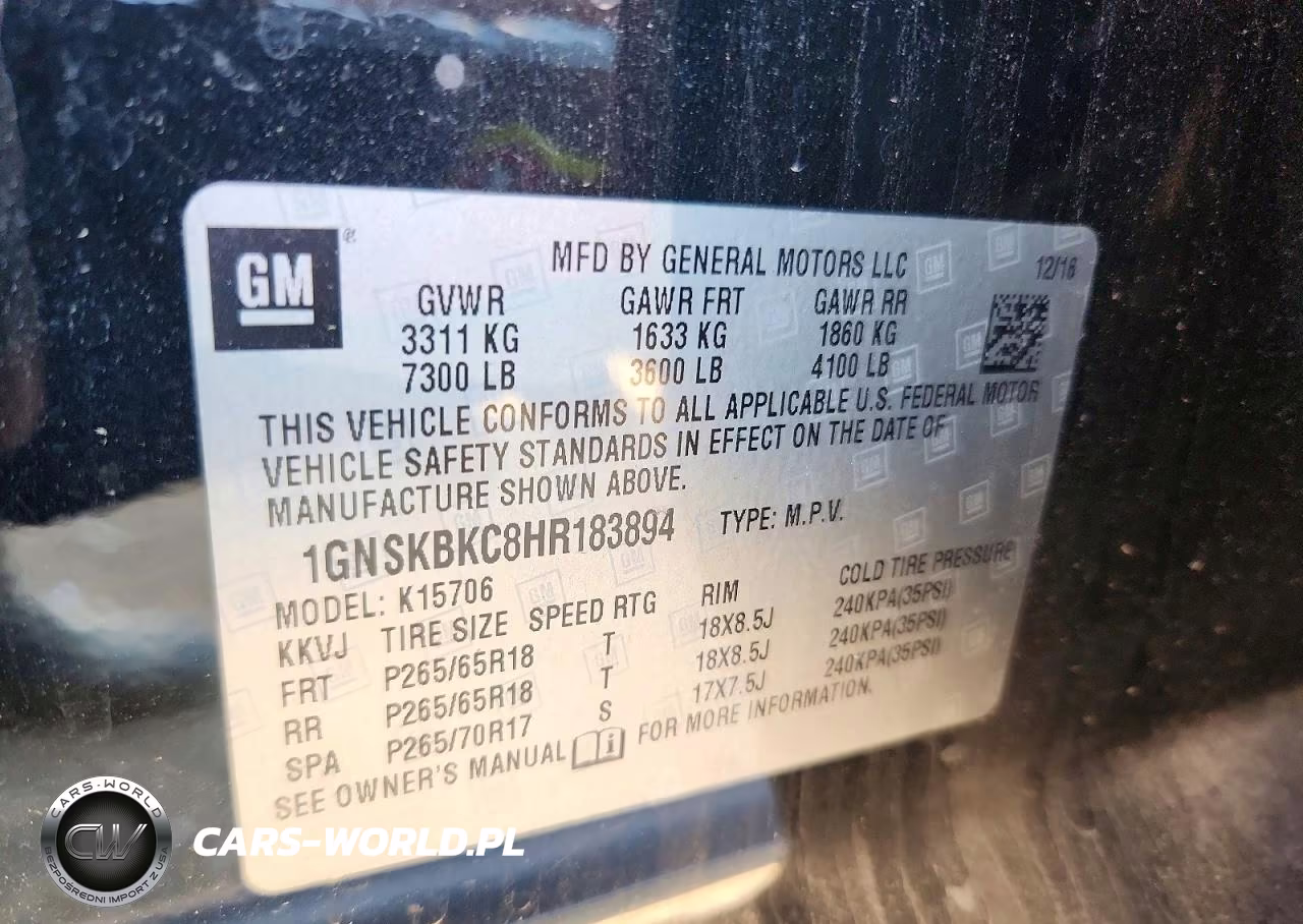 2017 Chevrolet Tahoe K1500 Lt VIN:1GNSKBKC8HR183894 - 13