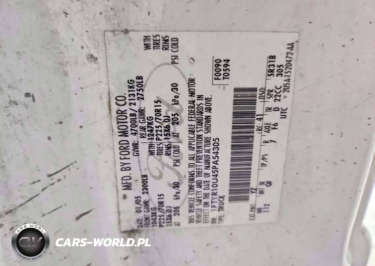 2005 Ford Ranger VIN:1FTYR10U45PA54305 - 13