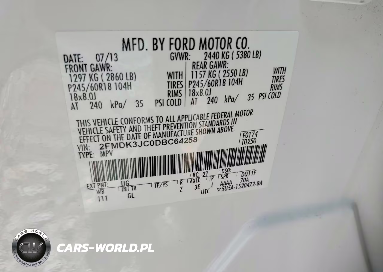2013 Ford Edge Sel VIN:2FMDK3JC0DBC64258 - 12
