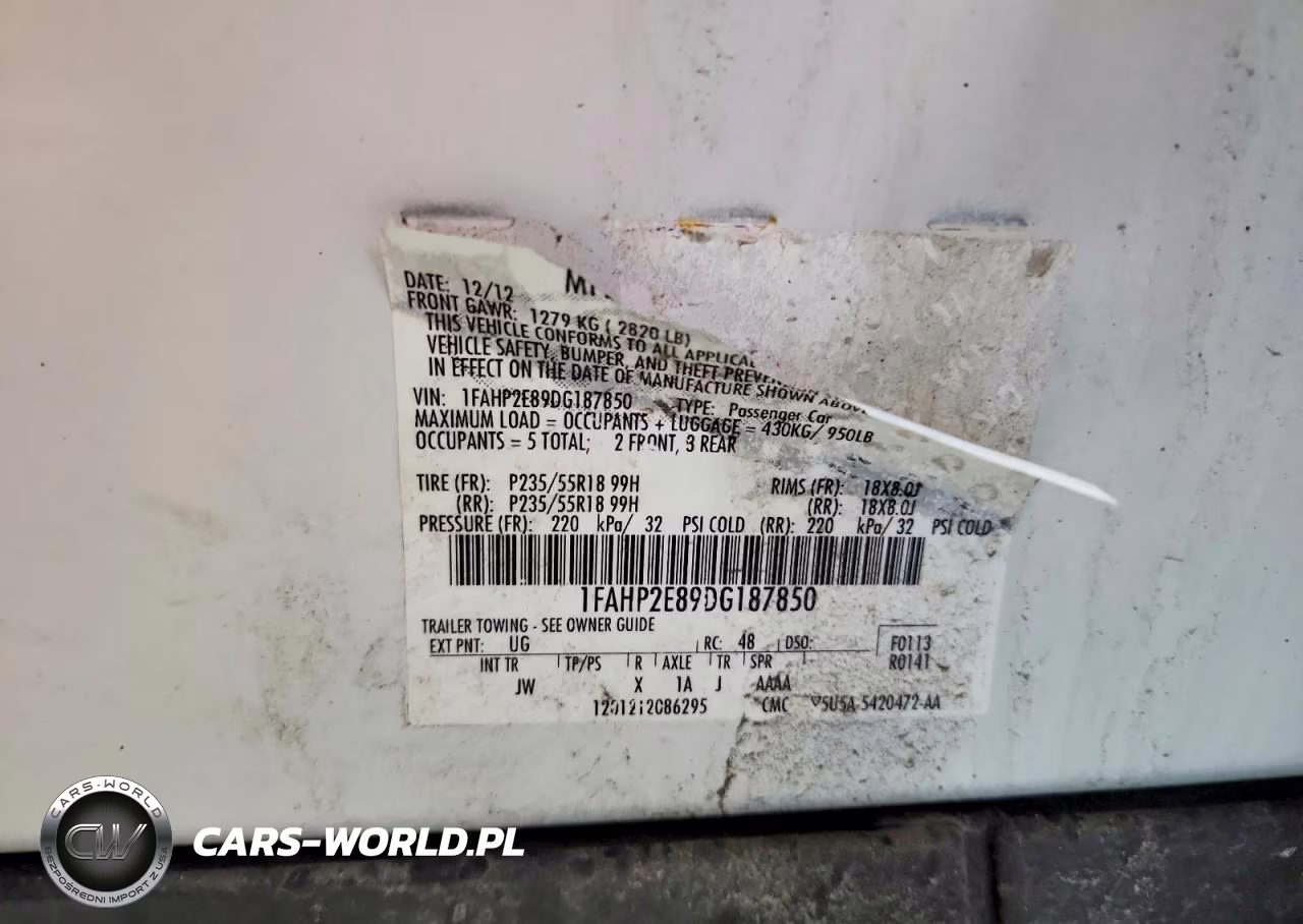 2013 Ford Taurus Sel VIN:1FAHP2E89DG187850 - 12
