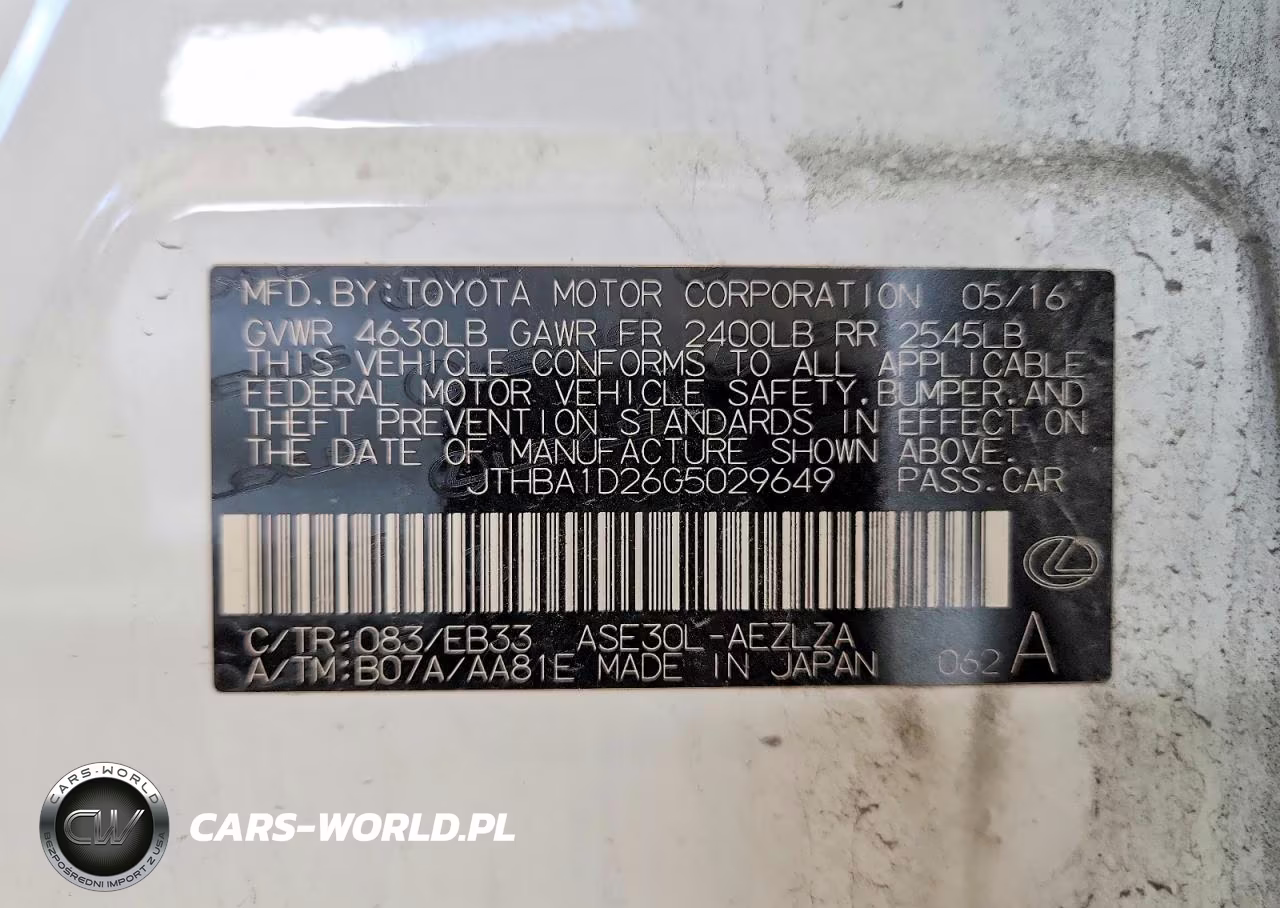 2016 Lexus Is 200T Base VIN:JTHBA1D26G5029649 - 12