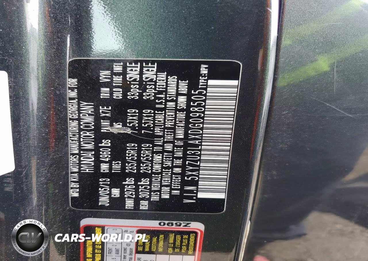 2013 Hyundai Santa Fe Sport 2.0T VIN:5XYZU3LAXDG098505 - 13