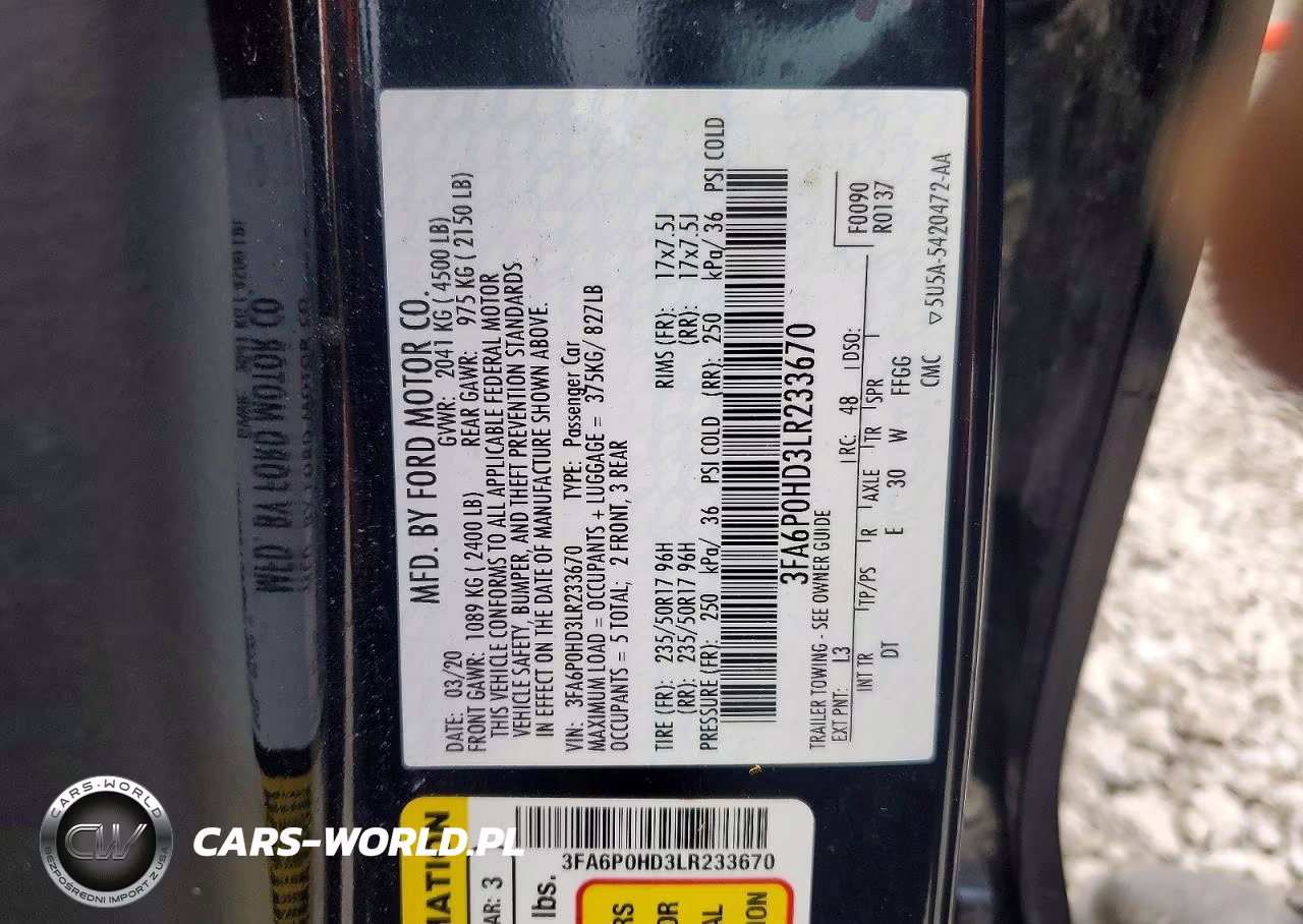 2020 Ford Fusion Se VIN:3FA6P0HD3LR233670 - 12