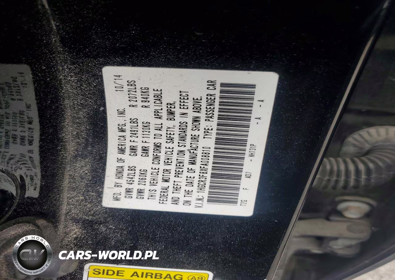 2015 Honda Accord Exl VIN:1HGCR3F8XFA008810 - 12