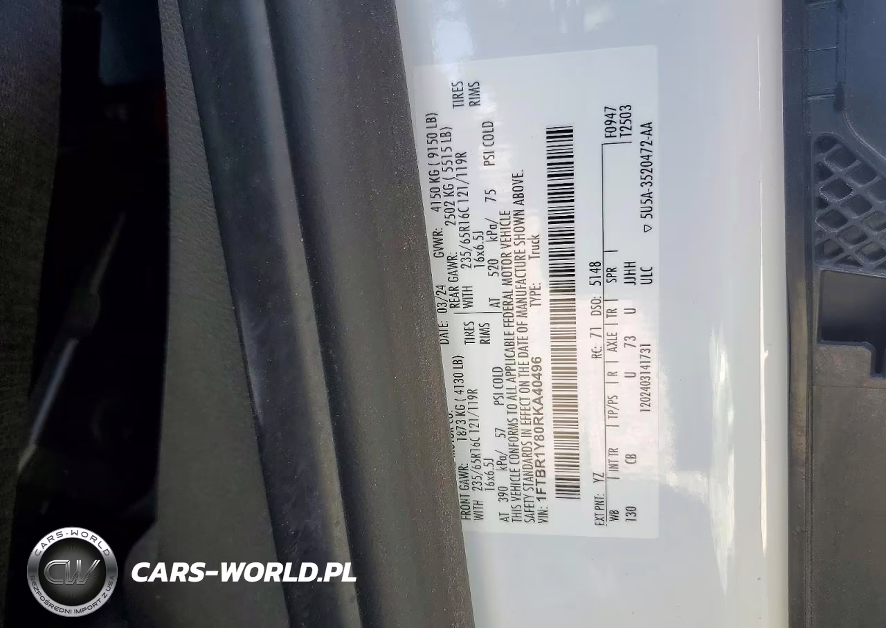 2024 Ford Transit 250 Utility - Service Van VIN:1FTBR1Y80RKA40496 - 13