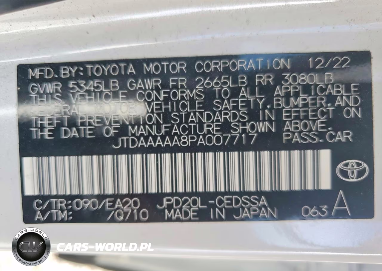 2023 Toyota Mirai Xle VIN:JTDAAAAA8PA007717 - 13