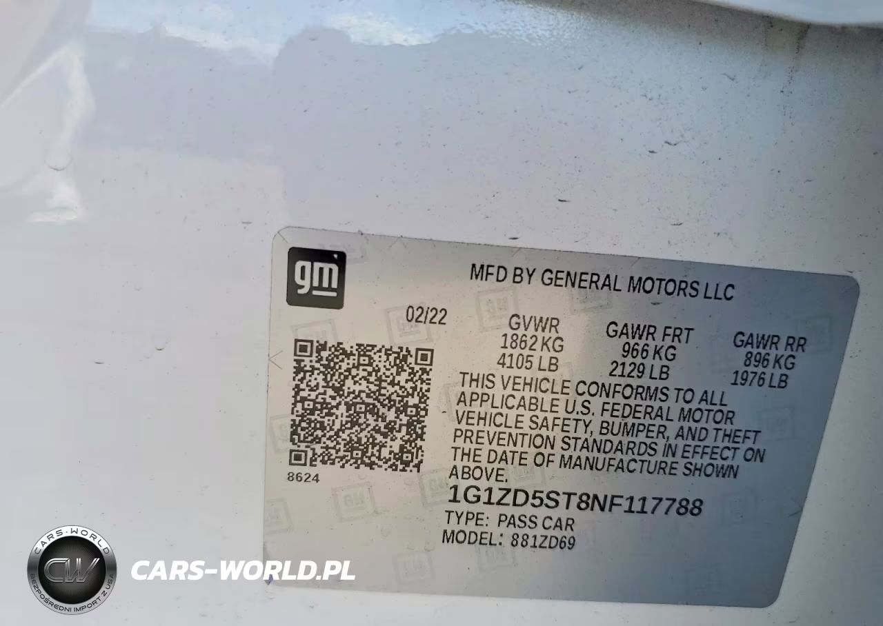 2022 Chevrolet Malibu Lt VIN:1G1ZD5ST8NF117788 - 12